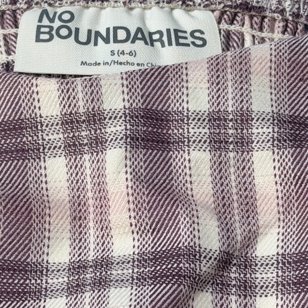 No Boundaries Purple and White Plaid Crop Top - Picture 3 of 10